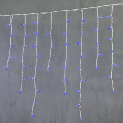 Светодиодная бахрома с колпачком 3,2*0,9 м., 168 синих LED ламп, каучуковый белый провод, LTC (LL168-8-2B)