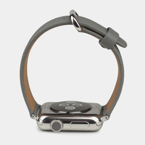 Ремешок для Apple Watch 44/45/46 mm из кожи теленка, стального цвета