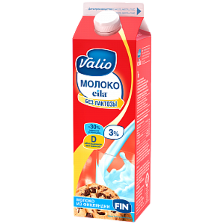 Молоко Valio ультрапастеризованное без лактозы 3.0%, 1 л