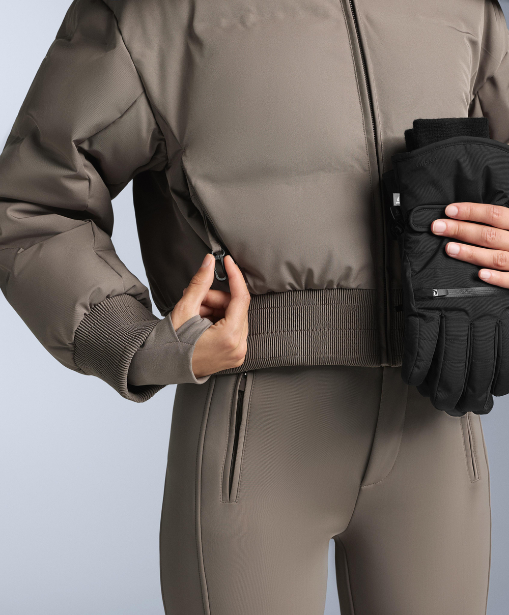 Oysho Водостойкая куртка MINARDI PIUME SKI с 80% пуха и 20% пера, темно-серый