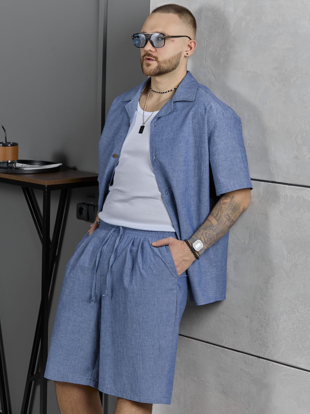 Костюм мужской Аристократ-2 Виотекс ДЖИНСОВЫЙ МЕЛАНЖ