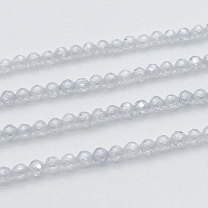 Фианит (кубический цирконий), цвет прозрачный, размер 3 мм, цена за нить 38 см