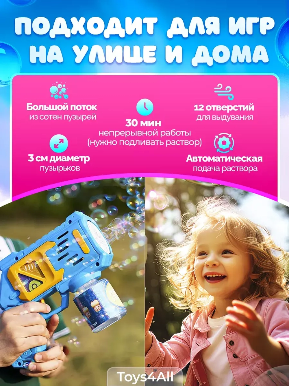 Мыльные пузыри пистолет игрушка