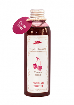 Массажный съедобный гель Triple Pleasure "Горячая вишня" 130мл