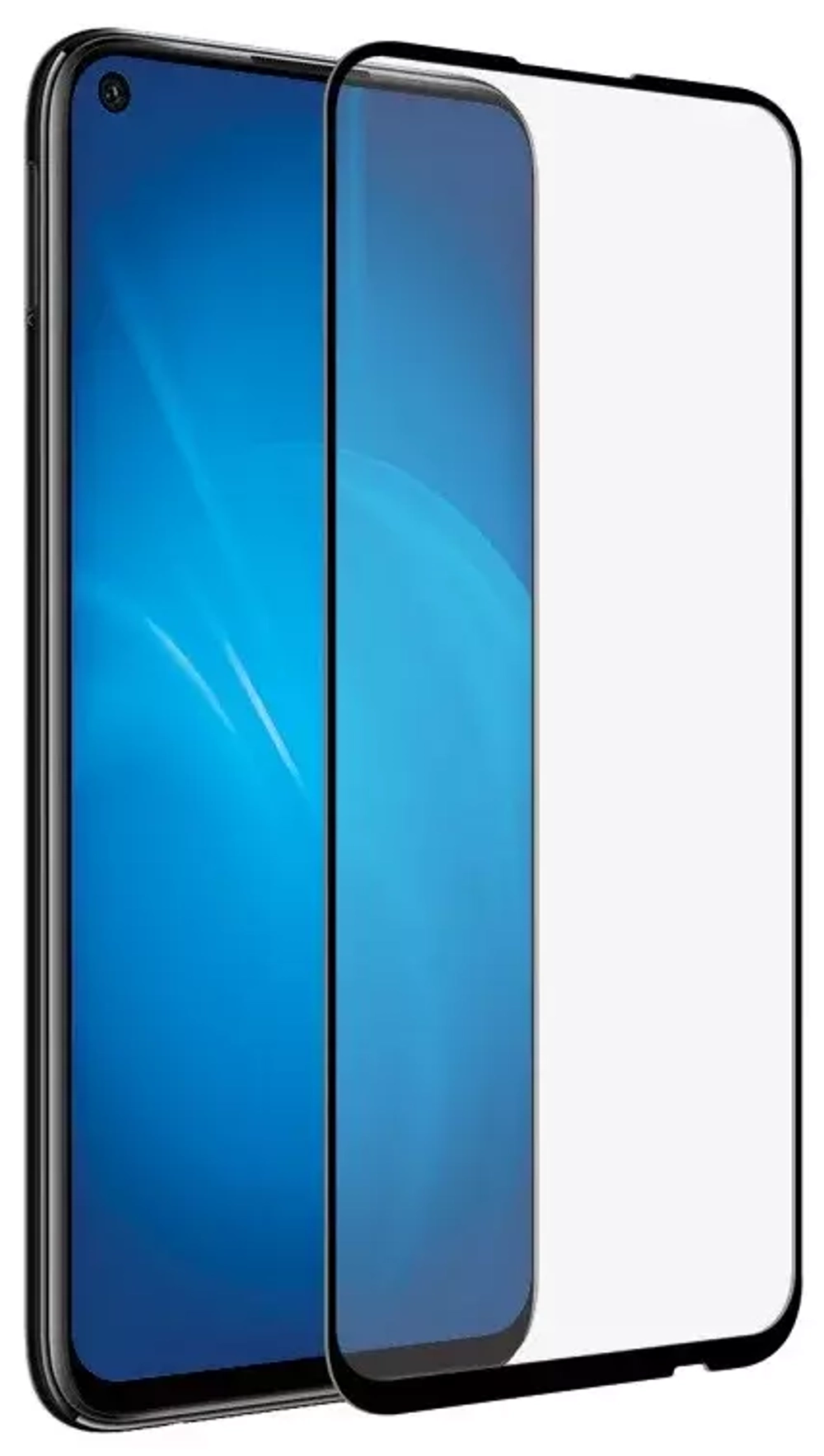 Защитное стекло Huawei P40 lite черный (Full Glue) Svekla