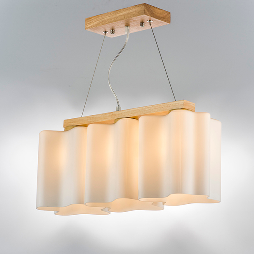 802135 Подвес NUBI LEGNO 3х40W E27 СВЕТЛОЕ ДЕРЕВО/БЕЛЫЙ