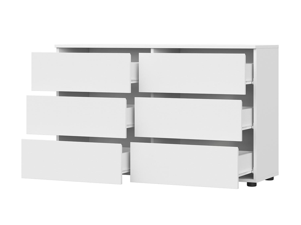 Токио комод 6 ящиков / Белый текстурный