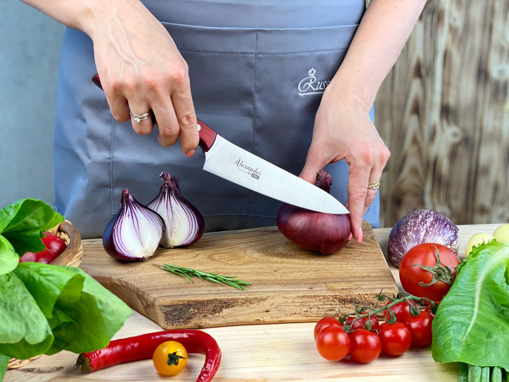 🏆Кухонный нож Alexander M PRO AUS-8 Red G10