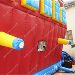 Большой надувной батут-горка "Корабль флибустьеров" 14*8*6 м