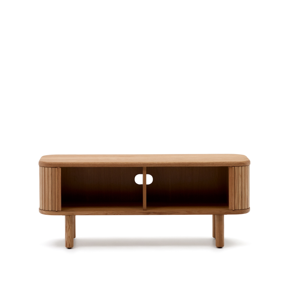 Mailen Тумба под ТВ с 2 дверцами из ясеневого шпона натуральной отделки 120 х 50 см