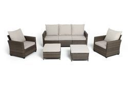 "Бостон" лаунж-зона из искусственного ротанга, цвет коричневый