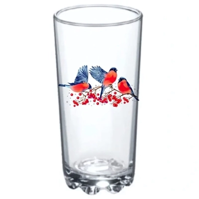 Стакан стеклянный 280мл «Снегири» D848/24