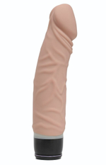 Телесный силиконовый вибратор-реалистик с 7 режимами вибрации - 19,5 см. (Цвет: телесный)