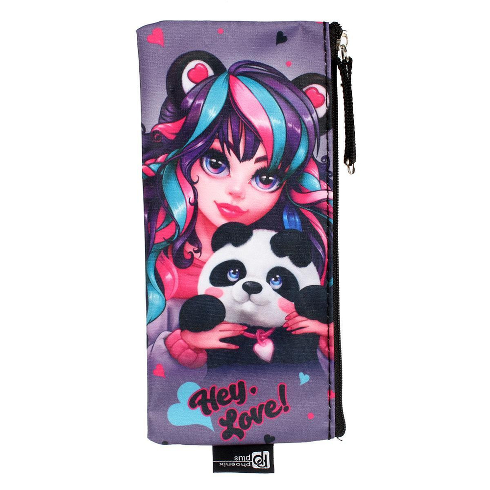 Пенал школьный 19.5х9 см "Девушка с пандой" (Феникс+)