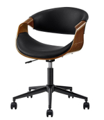 Кресло JY1829-3 черный PU/орех/черный