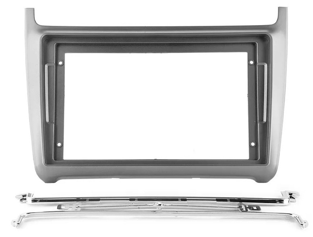 Магнитола для Volkswagen Polo 2009-2020 (рамка серебро) - FarCar DX9-8080S монитор 9.5" IPS на Android 13, 4+64Гб, CarPlay