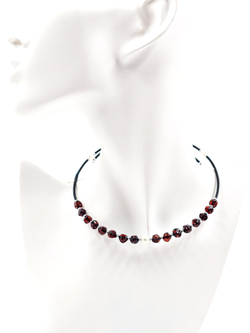 Чокер из цельного янтаря с жемчугом. Натуральный янтарь и жемчуг