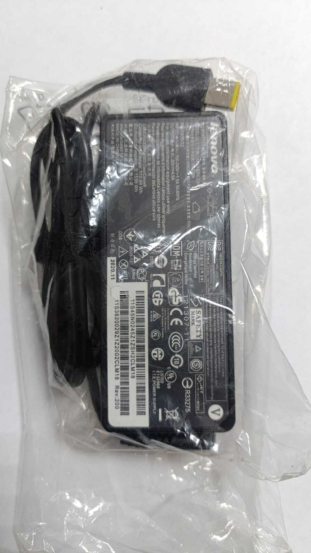 Зарядное устройство для ноутбука Lenovo 20V 4.5A прямоуг. разъем с иглой 001071