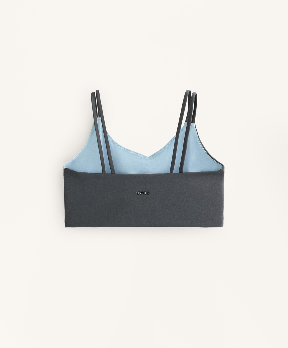 OYSHO Спортивный бюстгальтер Comfortlux со средней степенью поддержки, асфальтовый
