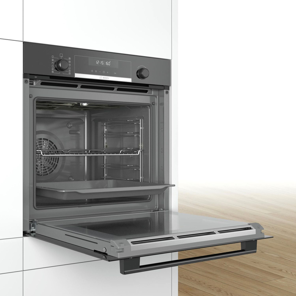 Электрический духовой шкаф Bosch Serie 6 HBA578BB0, черный, 10 режимов, 71 л