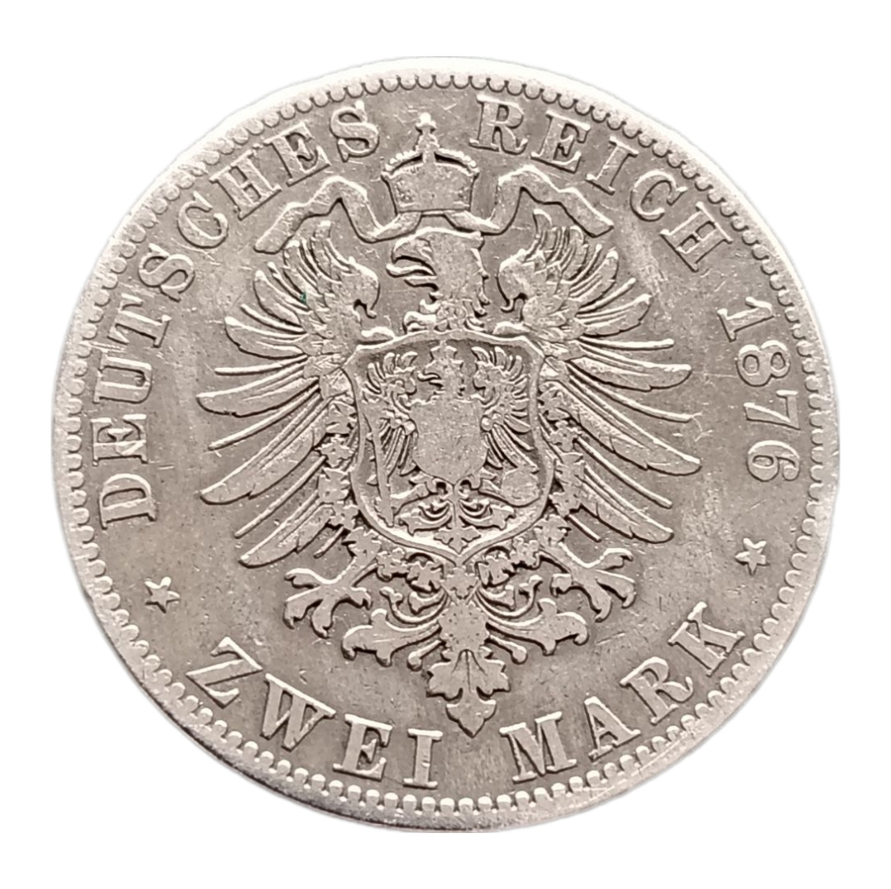 Монета 2 марки Германия (Империя, Пруссия) 1876