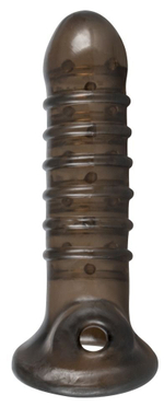 Насадка на пенис Rebel smoke с рёбрышками и отверстием под мошонку