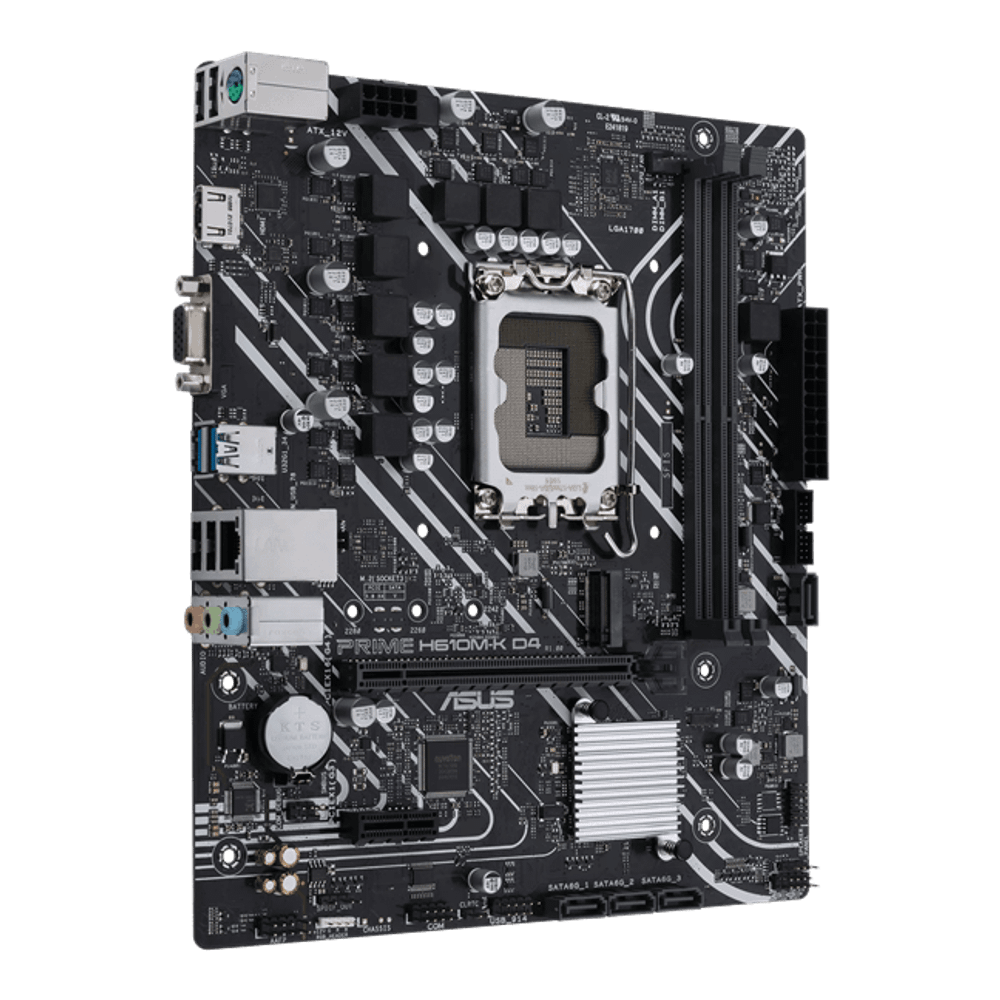 Материнская плата ASUS PRIME  H610M-K D4, LGA1700 2xDDR4 4xSATA3 M.2 1xD-Sub 1xHDMI mATX