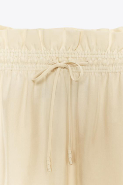 ZARA ЮБКА МИДИ НА ШНУРКЕ — ZW COLLECTION, СВЕТЛО-БЕЖЕВЫЙ