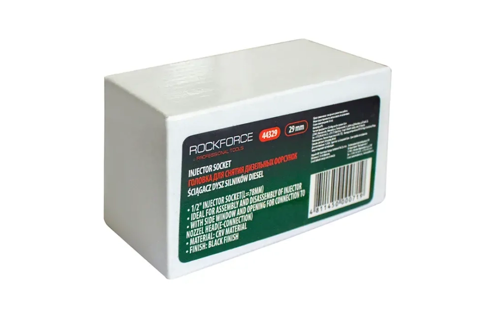 Головка разрезная для снятия дизельных форсунок 29мм 1/2''6гр. RockForce##Rock FORCE RF-44329