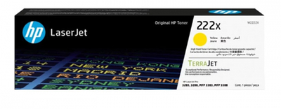 Лазерный картридж увеличенной емкости HP W2222X желтый  222X для HP LJ3303/LJ3203 (2500 стр)