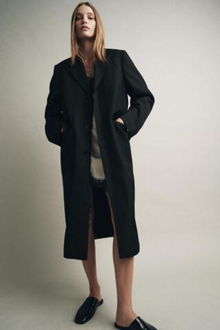 ZARA ПАЛЬТО-ЛЕВИТА ОВЕРСАЙЗ — ZW COLLECTION, ЧЕРНЫЙ