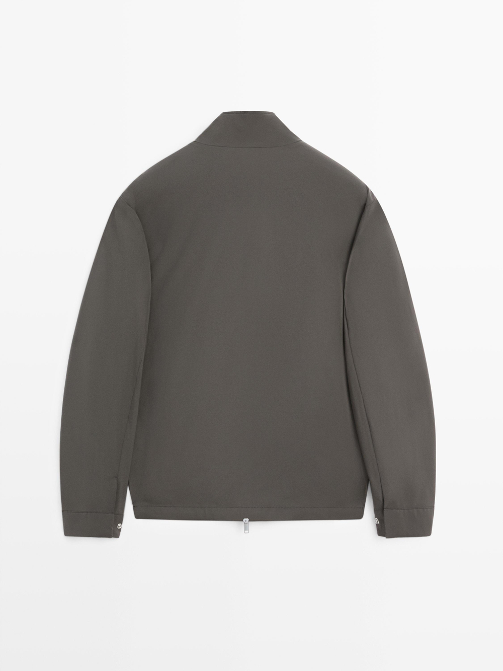 Massimo Dutti Куртка из эластичной ткани с двойной молнией, зеленый