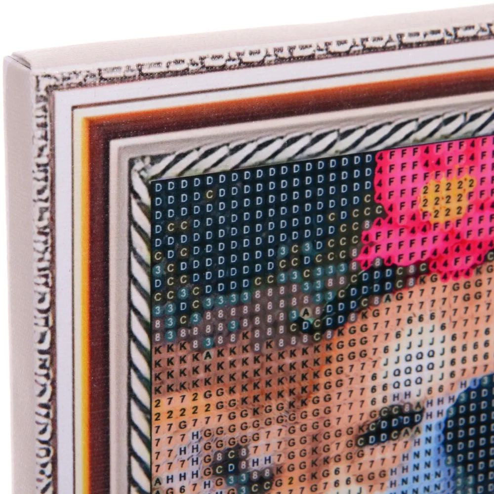 Алмазная мозаика на подрамнике с полным заполнением «МИР ЯРКИХ КРАСОК», Бро на лайте, 20*20 см