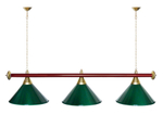 Лампа STARTBILLIARDS 3 пл. (плафоны зеленые,штанга зеленая,фурнитура золото)