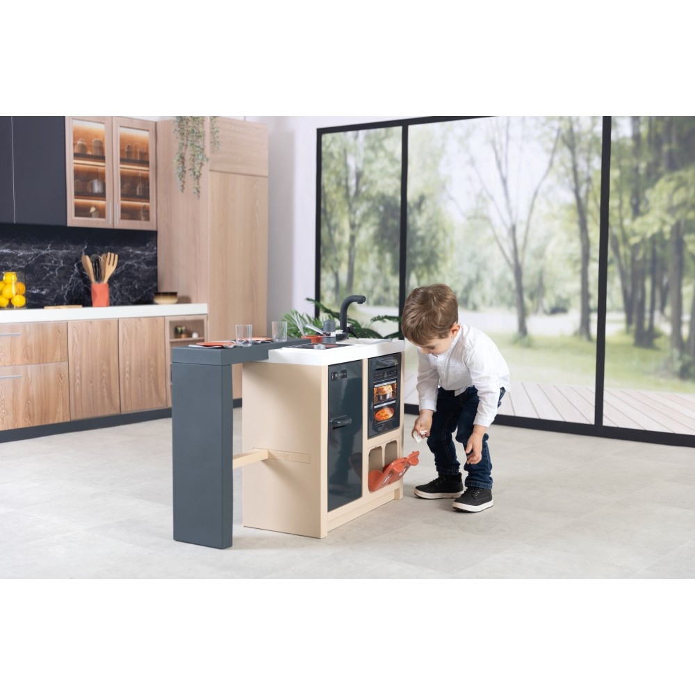 Детская кухня-остров Smoby 312601 с духовкой раковиной холодильником и 23 аксессуарами от 3 лет — фото 12