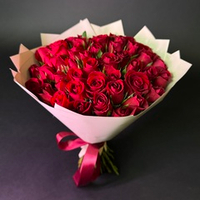 Flower bouquet of 51 red Kenyan roses