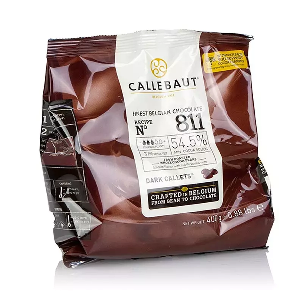 Шоколад темный 54,5% Callebaut 0.4кг заводская упаковка