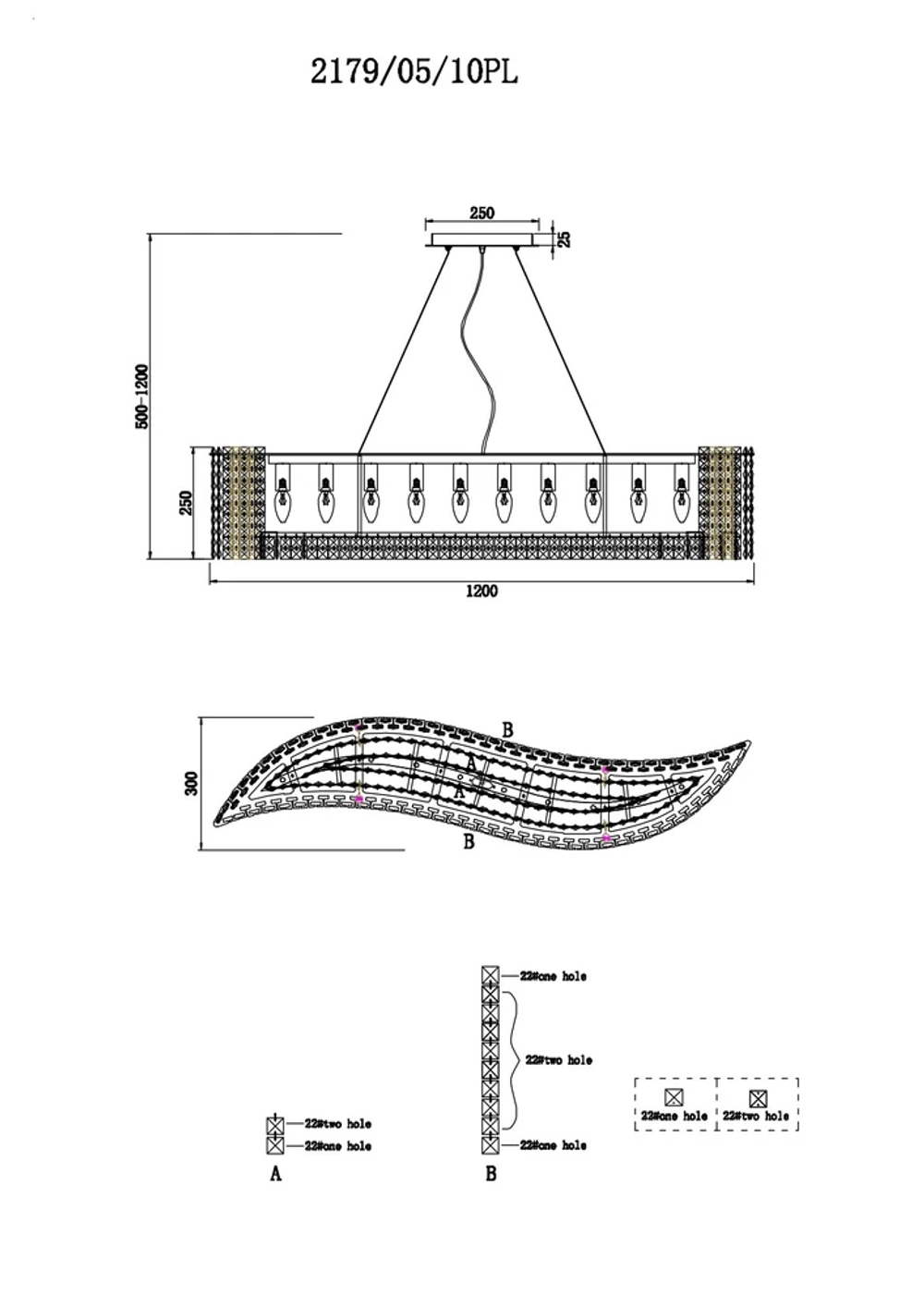 Подвесная люстра Stilfort DELONE 2179/05/10PL