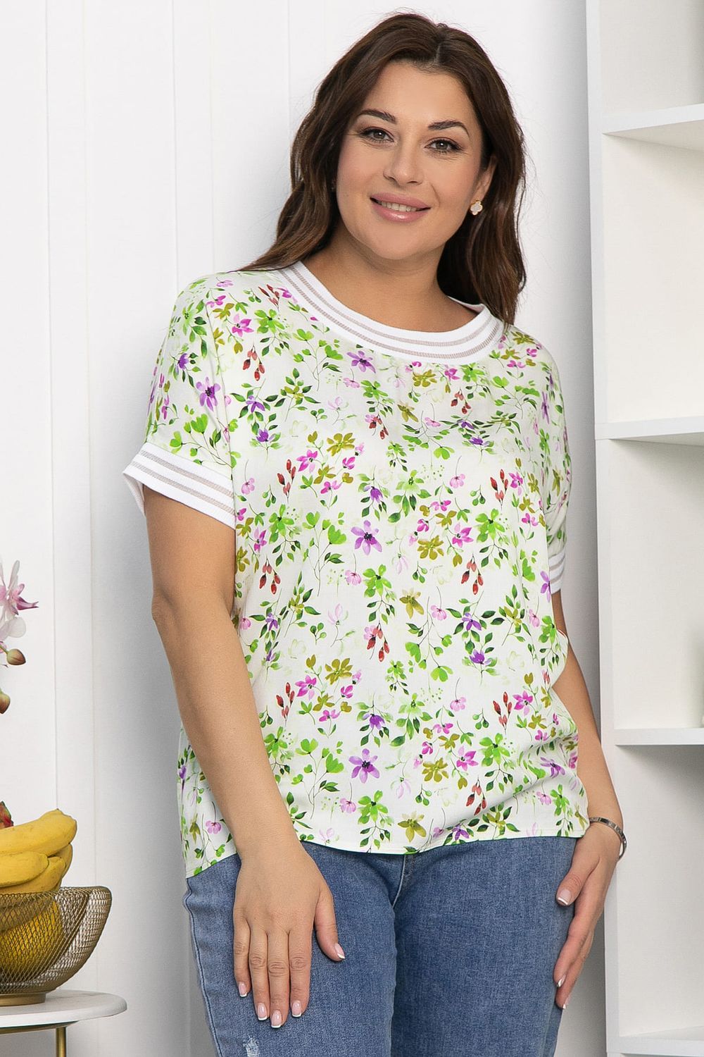 Блуза Лаванда (молочная) Б13818-1М LT Collection