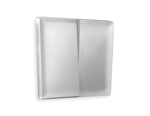 AP4030 Лицевая панель ALFA (Серебро глянец) для 2-кл выключателей QUANT