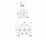 Термостатический встраиваемый смеситель Ritmonio Waterblade, на 2 потребителя, со встраиваемой частью, хром, H0BA1050CRL