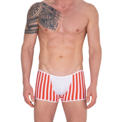 Мужские трусы боксеры в оранжевую полоску с белой вставкой Cosmos Colors FM30_OW
