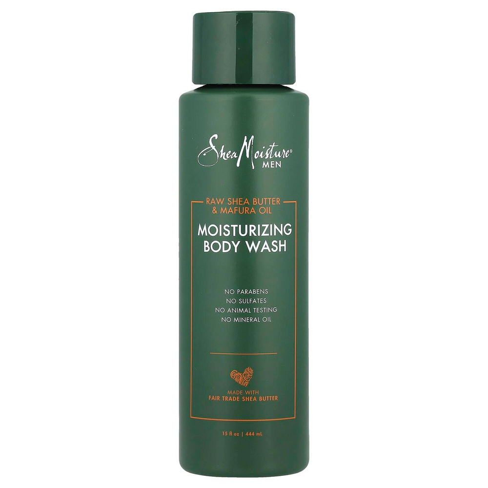 SheaMoisture, Для мужчин, необработанное масло ши и масло мафуры, увлажняющий гель для душа, 444 мл (15 жидк. унц.)