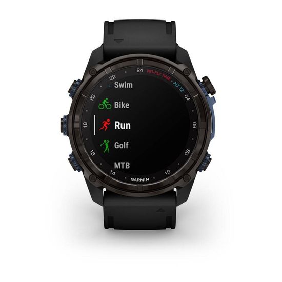 Умные часы Garmin Descent MK3i - 43 мм Титан Carbon Grey DLC с черным силиконовым ремешком