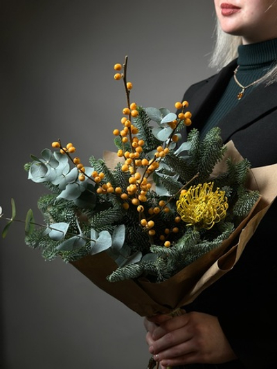 Хвоя в букете «Зимний букет из леса»