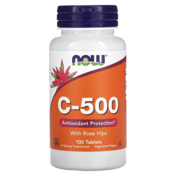 NOW Foods C-500 с Шиповником 100 таблеток, Витамин С