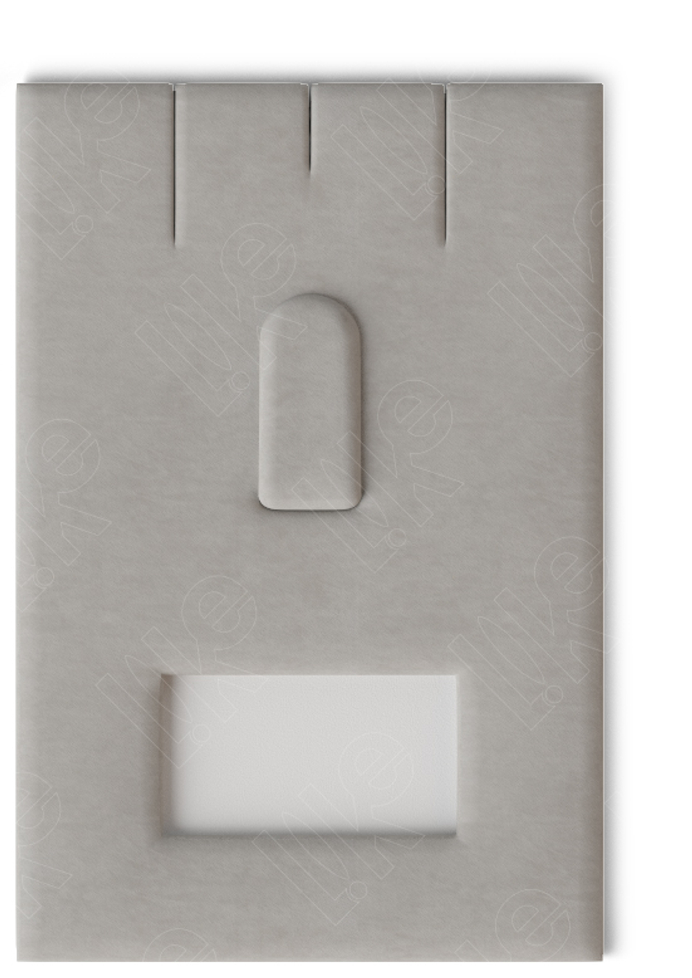 Вкладыш 05/наклонный/для гарнитура/2 прорези/язычок/окошко для бирки/прорезь для нитки