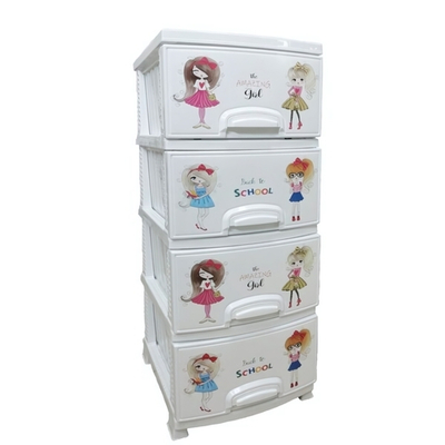 Комод "ДЕКОР"4-х "Девочки" белый РП-421