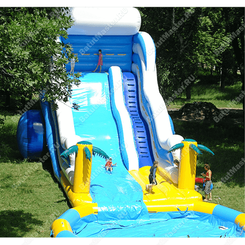 Надувная водная горка с бассейном «Пляжный оазис», 17*6*7 м