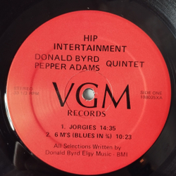 Винтажная виниловая пластинка LP Donald Byrd Pepper Adams Quintet Jorgie Hip Intertainment Volume One (USA 1981)